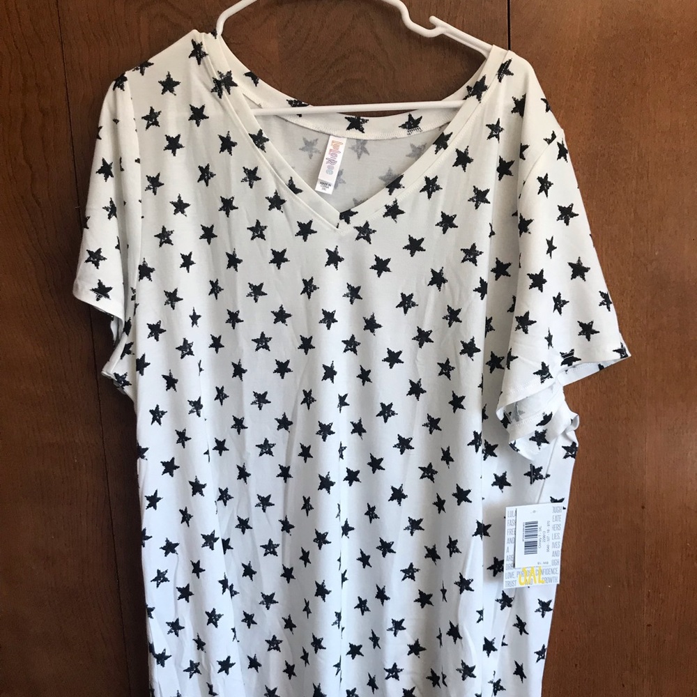 NWT 3X LuLaRoe Christy T. White with black stars